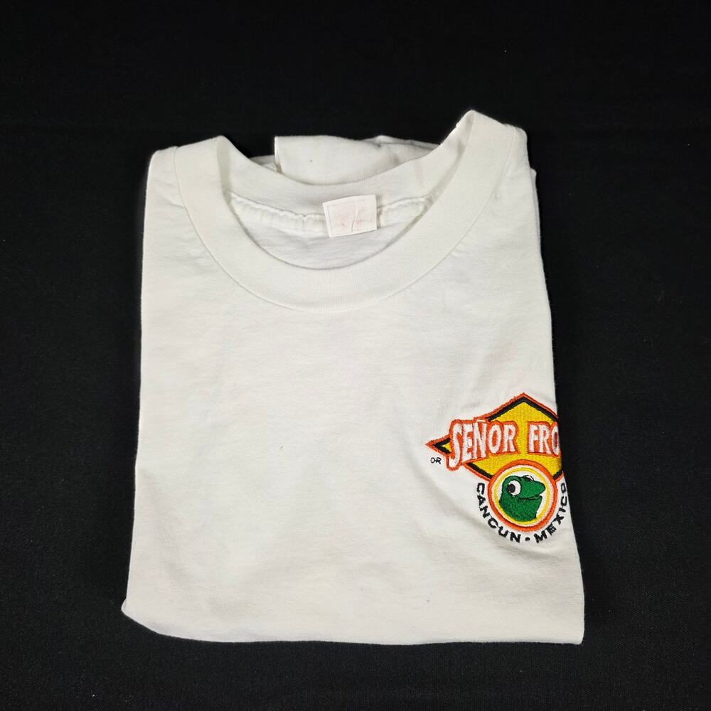 Carlos 'N Charlie's Senor Frog's Men's White T-Shirt Small Cotton Cancun